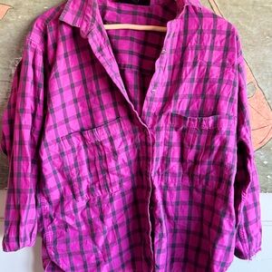 Patagonia Pink and Black Plaid Shirt